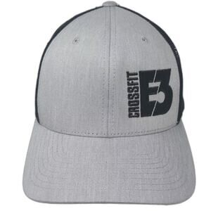 Decky CrossFit E3 Trucker Hat Gray Black Snapback Mesh OS Adjustable Embroidered